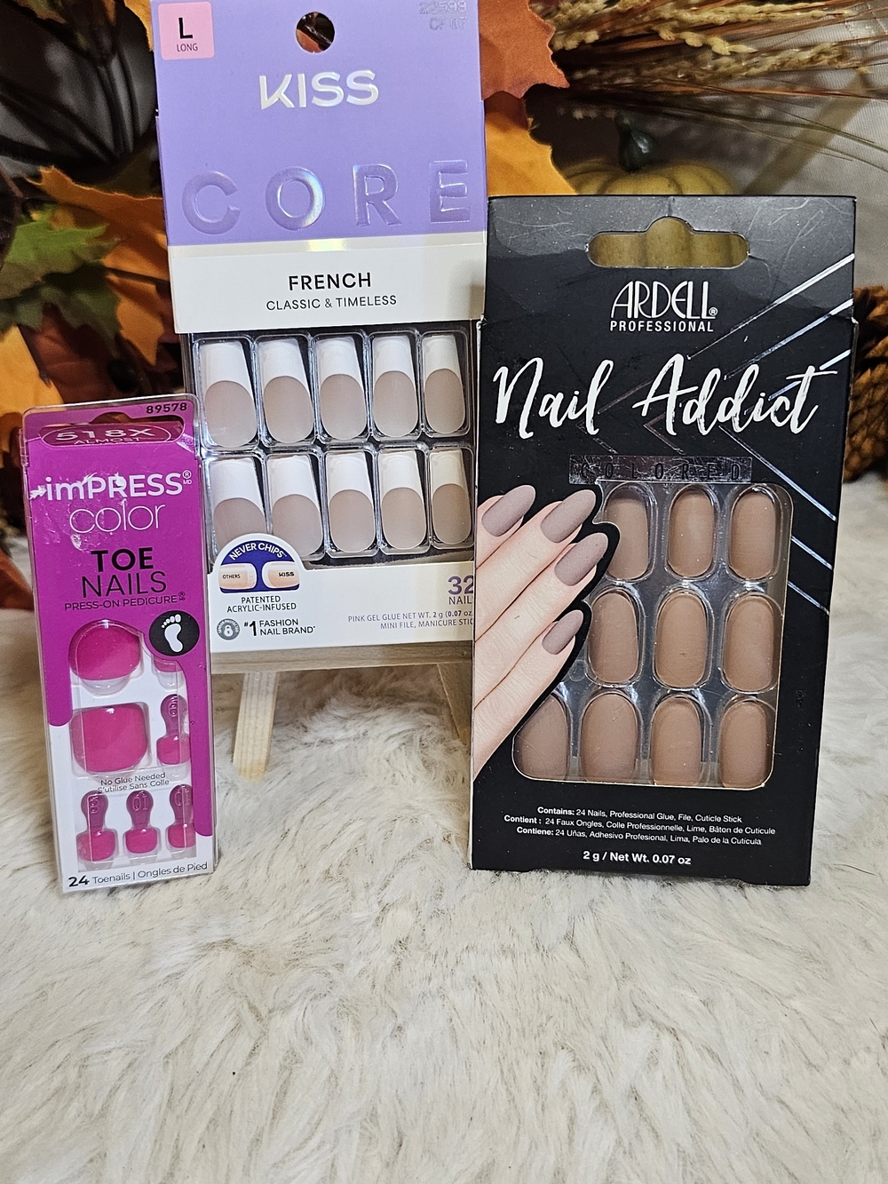 Bundle Press-On Nails Sets And Pedicure Set